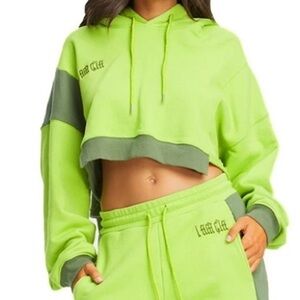 I.AM.GIA Mizar Hoodie Green Cropped Sweatshirt Embroidered Logo Boxy Green XS
